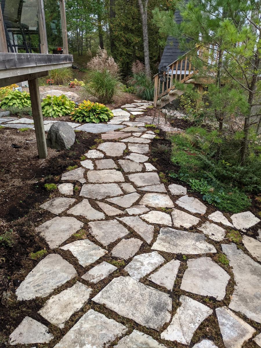 Natural flagstone walkway — Kawarthas