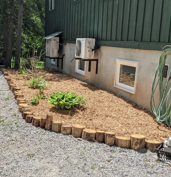 Garden bed edging & mulch — Chemong Lake