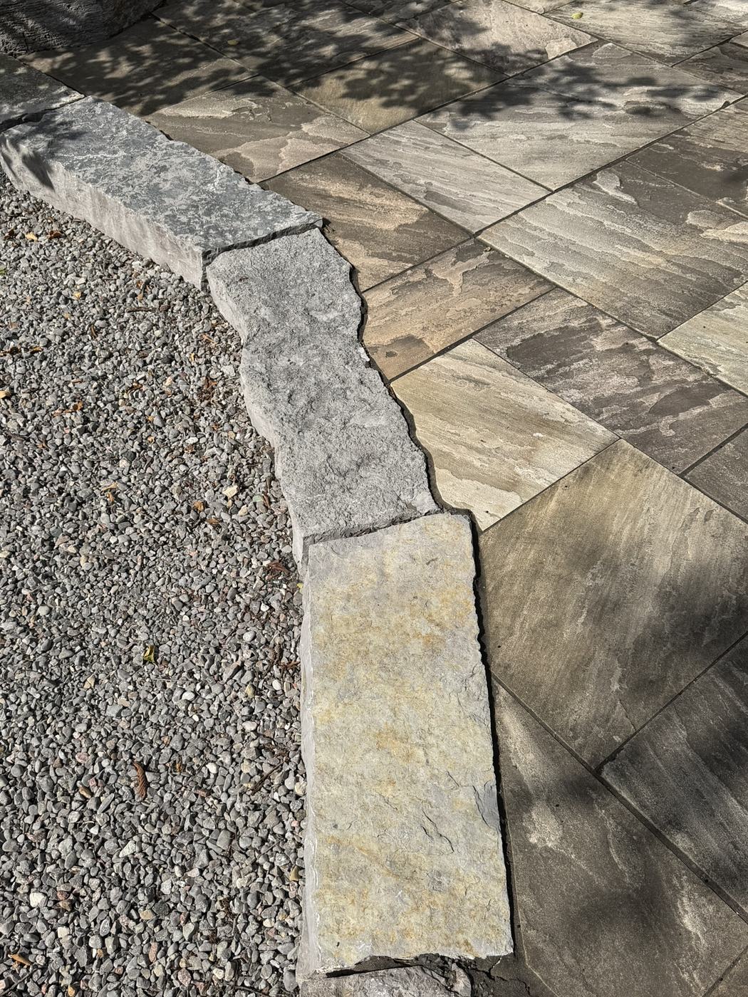 Paver path with natural stone edging — Lakefield