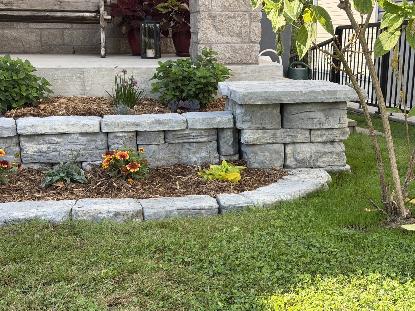 Tiered retaining wall & new garden beds — Lakefield