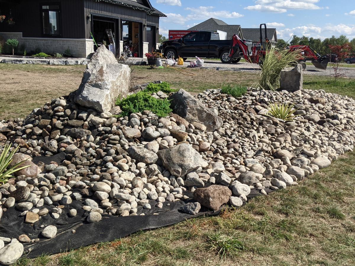 River-rock garden — Pigeon Lake